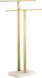 KES Freestanding Brushed Gold Towel Rack w/Marble Base - Brand New!