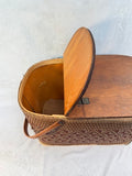 Vintage Redmon Woven Wood Picnic Basket