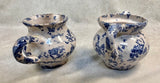 Bybee Blue and White Spongeware Pottery Set