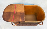 Vintage Redmon Woven Wood Picnic Basket