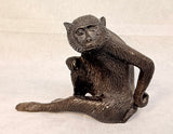Reclining Bronze Monkey Figure