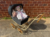 Vintage Wicker Doll Stroller with Madame Alexander Doll
