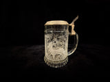 German Engraved Glass Beer Tankard