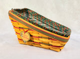 Longaberger Holiday Sleigh Basket with Fabric and Plasic Liners 1997 Edition