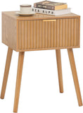 Awasen Fluted Side Table, Brown - Brand New (Assembly Required)
