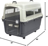 SportPet Rolling Airline-Approved Travel Dog Crate, XXX-Large, Gray
