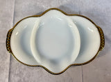 Anchor Hocking Fire King Milk Glass Divided Dish