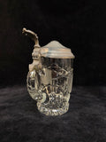 North Bohemia Glass Stein with Pewter Lid