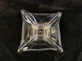 Stunning Crystal Centerpiece Bowl, Clear Large Flaring Square, Etched France