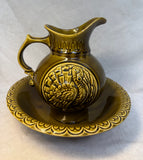 McCoy 7516 Green Turkey Pitcher and Washbowl Set