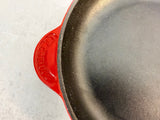 Le Creuset Red Enameled Cast Iron 9" Skillet #23 - Like New!