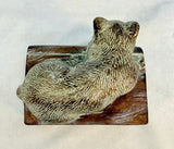 Vintage Cat on Stack of Books Bookend