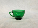 Vintage Anchor Hocking Forest Green Punchbowl Set with 16 Cups