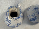Bybee Blue and White Spongeware Pottery Set