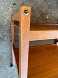 Teak Two Shelf Rolling Cart