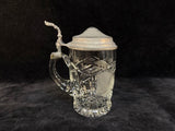 North Bohemia Glass Stein with Pewter Lid