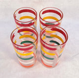 Anchor Hocking Striped Tumblers - Set of 4