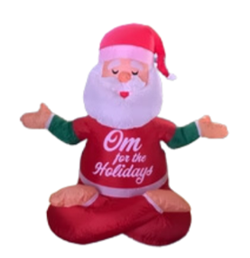 5 ft. LED Christmas Yoga Santa Inflatable  by Gemmy - Like New!