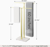 KES Freestanding Brushed Gold Towel Rack w/Marble Base - Brand New!