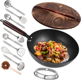 Leidawn Carbon Steel 12.8" Wok with Tools Set - Brand New!