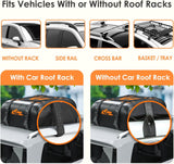 Car Rooftop Waterproof Cargo Carrier Bag 15 Cubic Ft (Works with or without Roof Rack) - Orange Straps, Brand New!