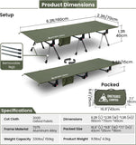 ONETRIGIS Supranubis Adjustable Height Cot, 74" x 27" - Olive Green, Like New!