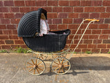 Vintage Wicker Doll Stroller with Madame Alexander Doll