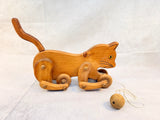 Articulating Wooden Cat Pull Toy
