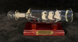 Miniature Blown Glass Ship in a Bottle - U.S.S. Constitution