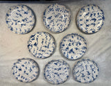 Bybee Blue and White Spongeware Pottery Set