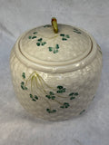 Beleek Basketweave Cookie Jar and Trinket Dish