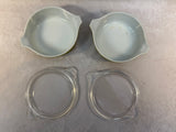 Set of 4 Vintage Pyrex Pieces with Lids - Spring Blossom "Crazy Daisy" Pattern