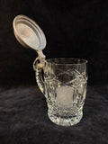 North Bohemia Glass Stein with Pewter Lid