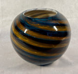 Glass Bowl Vase with Spiral Swirls