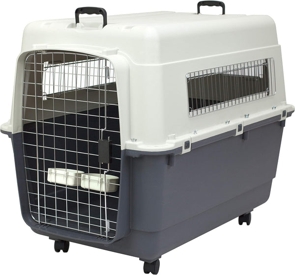 SportPet Rolling Airline-Approved Travel Dog Crate, XXX-Large, Gray