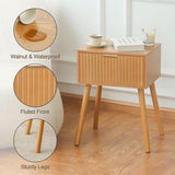 Awasen Fluted Side Table, Brown - Brand New (Assembly Required)