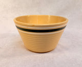 Vintage Watt Yellow Oven Ware Pottery Pink and Brown Striped Bowl