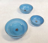 Vintage Bridge Club Blue Glass Nut Dishes