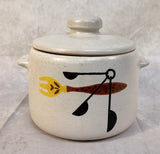 MCM West Bend Stoneware Crock with Lid