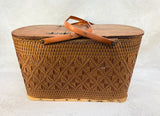 Vintage Redmon Woven Wood Picnic Basket