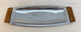 Mid-Century Kromex Chrome Serving Tray with Wood Handles