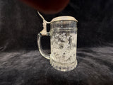 German Engraved Glass Beer Tankard