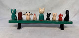 Hand-Painted Animals on a Bench