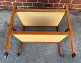 Teak Two Shelf Rolling Cart
