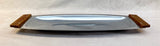 Mid-Century Kromex Chrome Serving Tray with Wood Handles