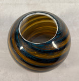 Glass Bowl Vase with Spiral Swirls