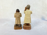 Hand-Carved Wooden Doctor Figures - Set of 8