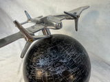 Art Deco Style World Globe with Airplane