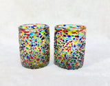 Pair of Mexican Confetti Glass Tumblers