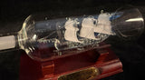 Miniature Blown Glass Ship in a Bottle - U.S.S. Constitution